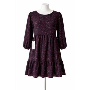 52seven Plus Size 18W Black Fuchsia Polka Dot Babydoll Dress